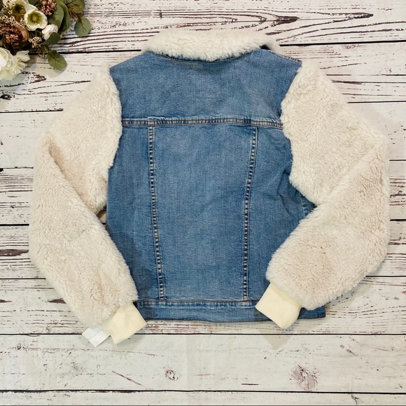 Sanctuary Anthropologie minka fur denim jacket NWT - Picture 6 of 9
